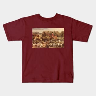 Ralph Lambton and his Hounds by James Ward Kids T-Shirt